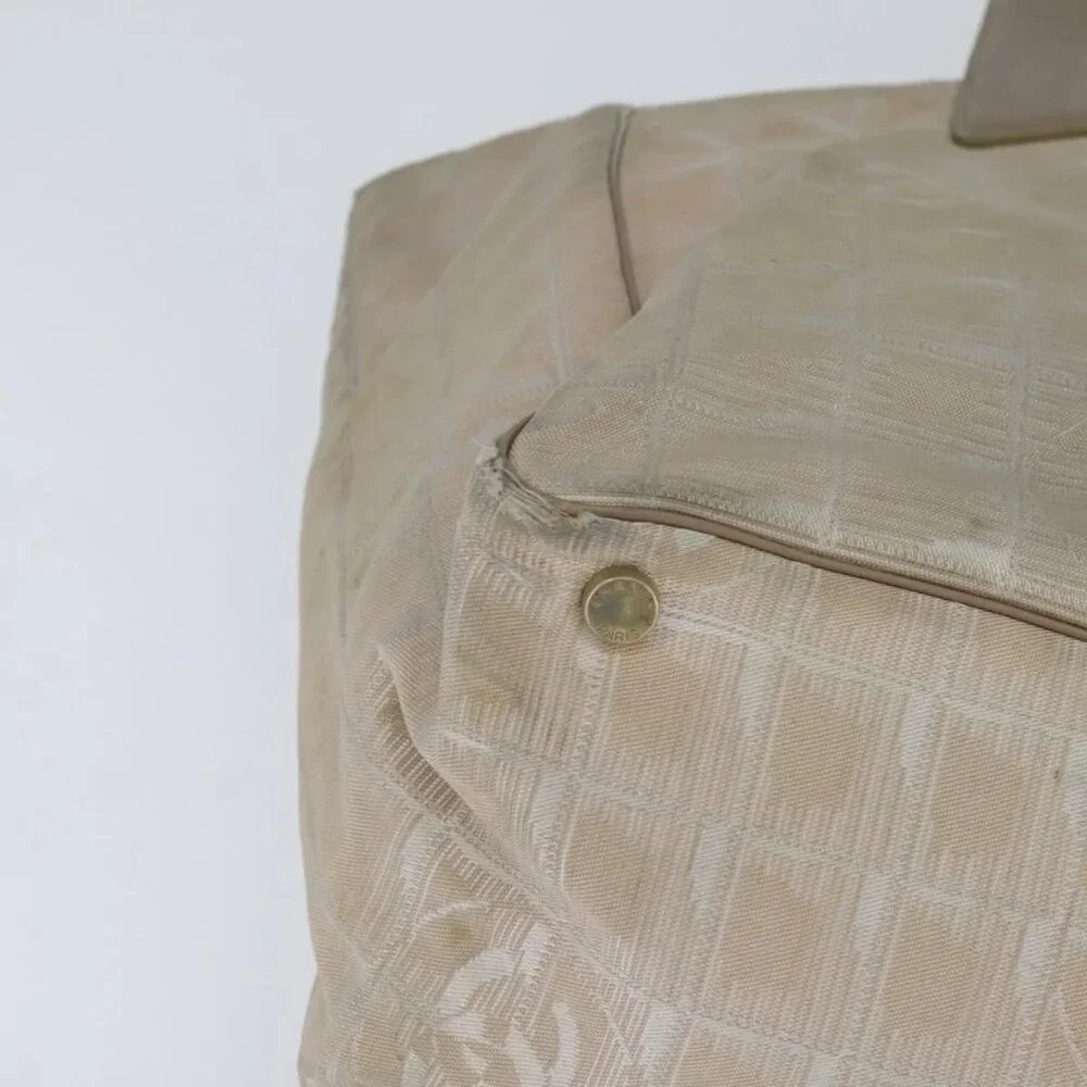 CHANEL New Travel Line Tote Bag Nylon Beige Gold CC - Picture 4 of 16